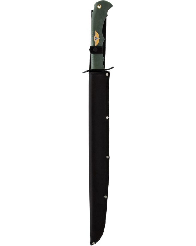 United Cutlery USMC Marine Recon Sword Black coated stainless steel blade OD green Nylon handle black nylon sheath