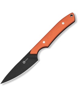CIVIVI High Grass Field Knife, Blackwashed 14C28N blade, orange G10 handle, black Kydex sheath