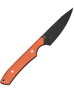 CIVIVI High Grass Field Knife, Blackwashed 14C28N blade, orange G10 handle, black Kydex sheath