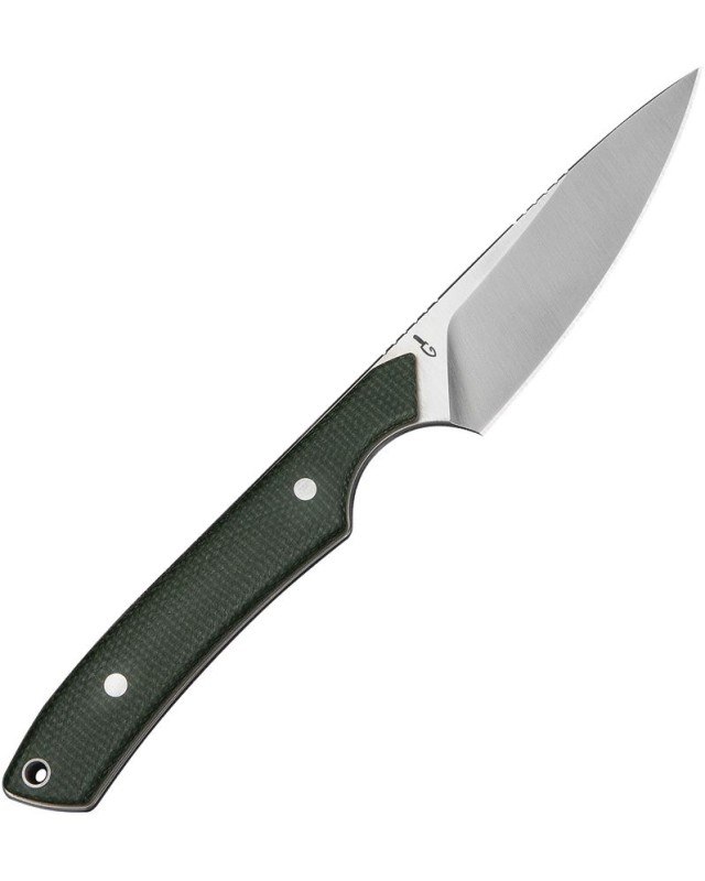 CIVIVI High Grass Field Knife, satin finish, 14C28N blade, green Micarta handle, black Kydex sheath