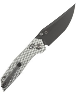 Tenable Deadite Grey TiNi coated 14C28N Sandvik stainless steel Blade Crossbar Lock Silver Aluminium Handle