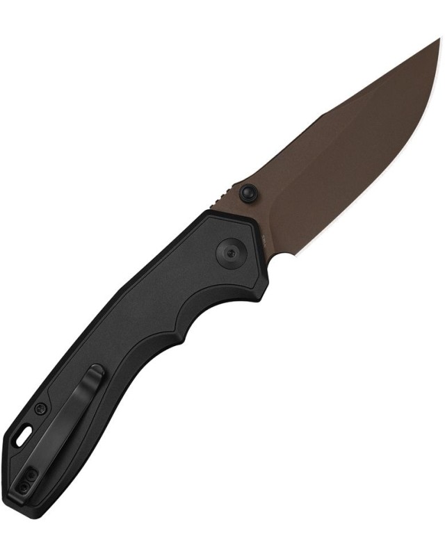 CIVIVI ELITE Brova, dark brown stonewash, S35VN stainless steel blade, black aluminium handle