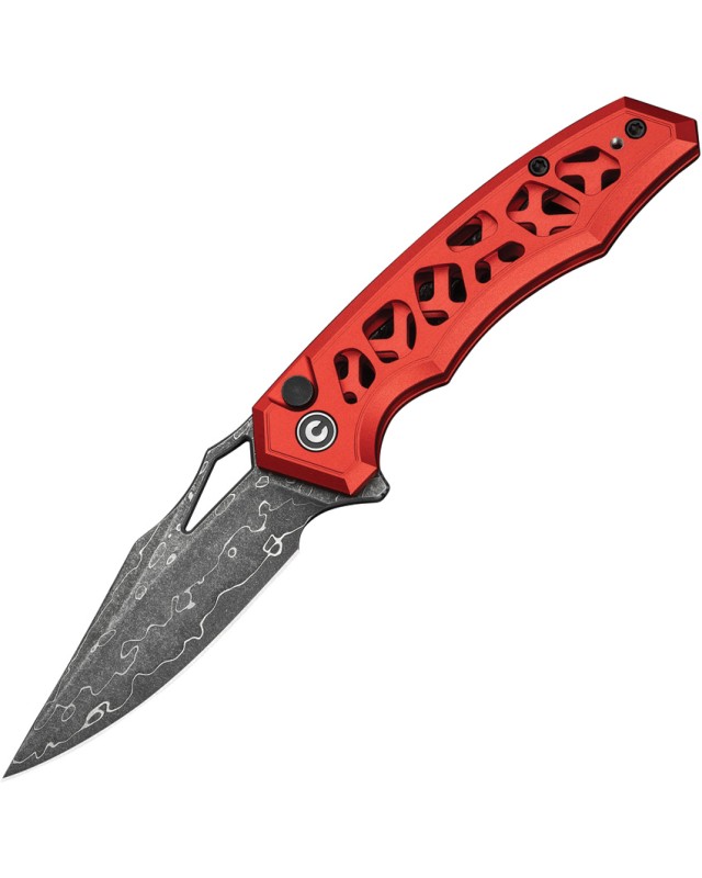Civivi Anaaki Klappmesser mit Knopfverriegelung, Nitro V, schwarz, Aluminiumgriff