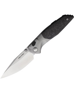 Real Steel Hoeft Klappmesser  S35VN-Stahl, blau-schwarzer G10-Griff