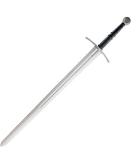 Kingston Arms Atrim War Sword, satinierte Klinge aus 9260er Stahl, schwarzer Griff mit Kapuze