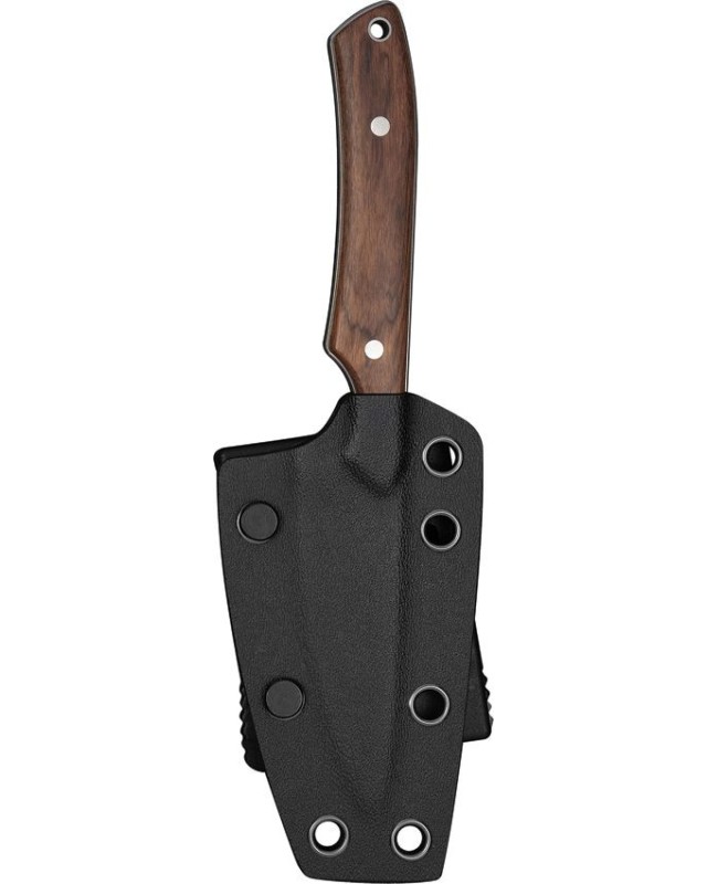 CIVIVI High Grass Field Knife, satin finish, 14C28N, Guibourtia wood handle, black Kydex sheath