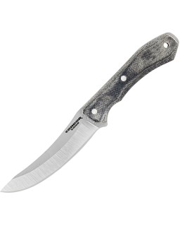 K-Night Küchenmesser mit durchgehendem Erl, 14C28N-Edelstahl, grauer Micarta-Griff, schwarze Kydex-Scheide