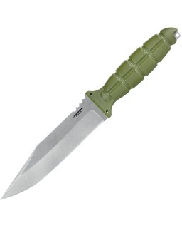 Condor Escort Fixed Blade 420HC – Klinge aus Edelstahl mit Stonewash-Oberfläche, grüner Polypropylen-Griff, Kydex-Scheide