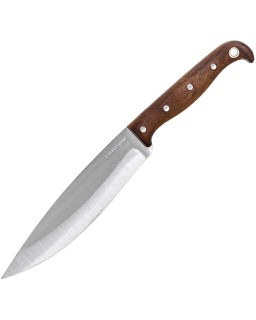 CONDOR Jarn Knife Full Tang 420HC stainless steel convex edge blade walnut handle black leather sheath