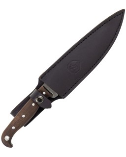 CONDOR Jarn Knife Full Tang 420HC stainless steel convex edge blade walnut handle black leather sheath