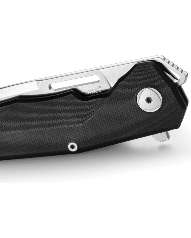 LionSteel Q4TTRO Klappmesser  CPM-MagnaCut-Stahl, braunes Micarta-Griff mit Titanbeschichtung