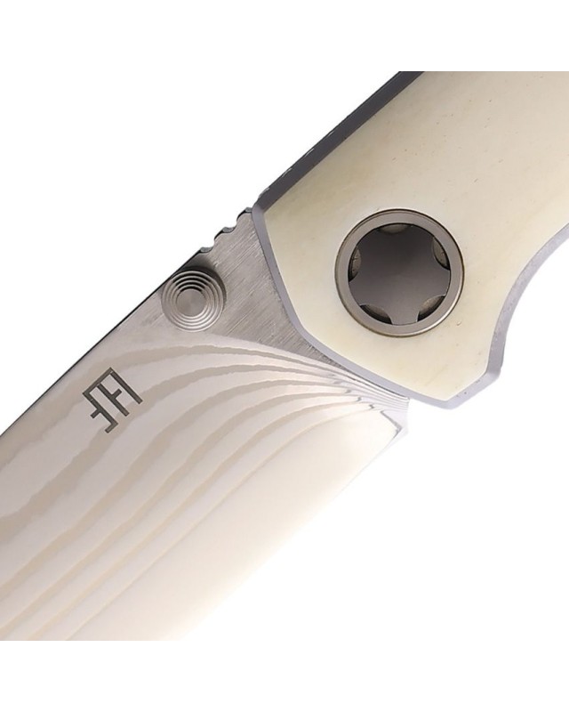 North Mountain Blade Ultra ZDP-189 staineless steel laminate blade satin finish Linerlock natural smooth bone handle