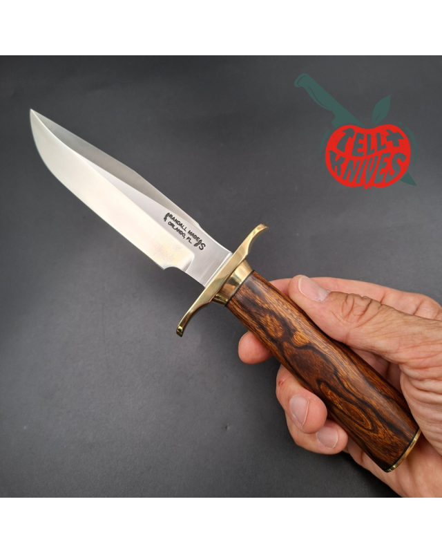 Randall Made Knives Modell 1-5 – geschmiedete Klinge aus rostfreiem Stahl, Messingparier und -knauf, Griff aus Arizona-Eisenholz