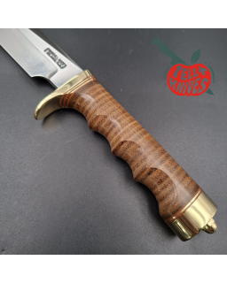 Randall Made Knives Model 5-6 Camp And Trail forged carbon steel stacked leather handle brass guard