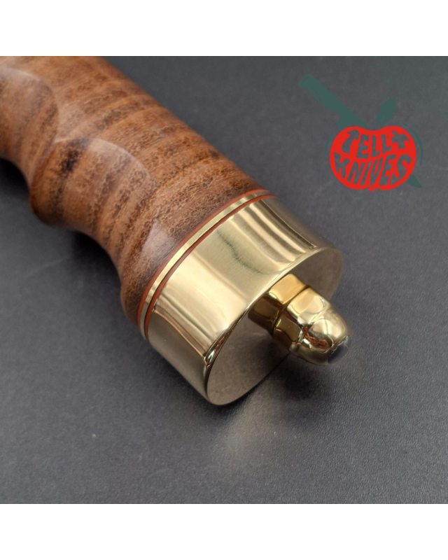 Randall Made Knives Model 5-6 Camp And Trail forged carbon steel stacked leather handle brass guard
