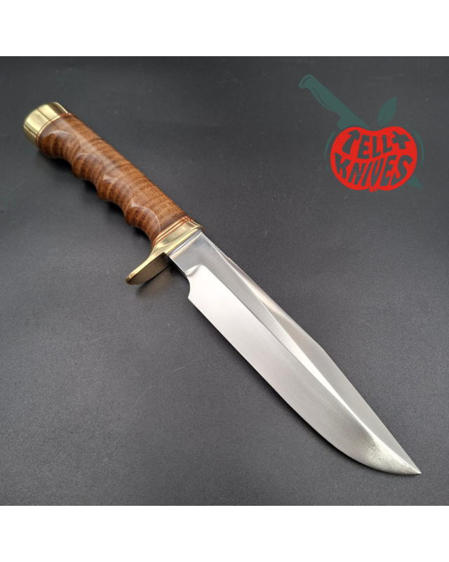 Randall Made Knives Model 5-6 Camp And Trail forged carbon steel stacked leather handle brass guard