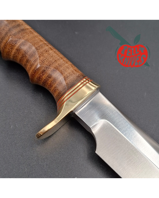 Randall Made Knives Modell 5-6 „Camp And Trail“, geschmiedeter Kohlenstoffstahl, gestapelter Ledergriff, Messingparier
