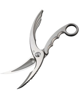 RIKE Knife Tactical Scissors brushed stainless steel finger ring black kydex sheath
