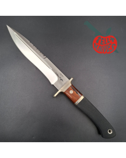 Junglee Hattori FT200 Fighter SEKI Japan MVS-8 Klinge aus Edelstahl, Griff aus Cocobolo-Holz und Kraton, schwarze Lederscheide