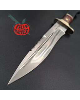 Junglee Hattori FT200 Fighter SEKI Japan MVS-8 stainless steel blade cocobolo wood and Kraton handle black leather sheath