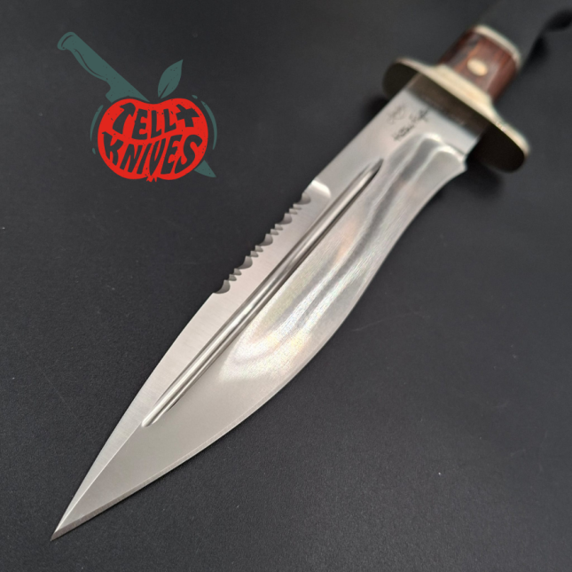 Junglee Hattori FT200 Fighter SEKI Japan MVS-8 stainless steel blade cocobolo wood and Kraton handle black leather sheath