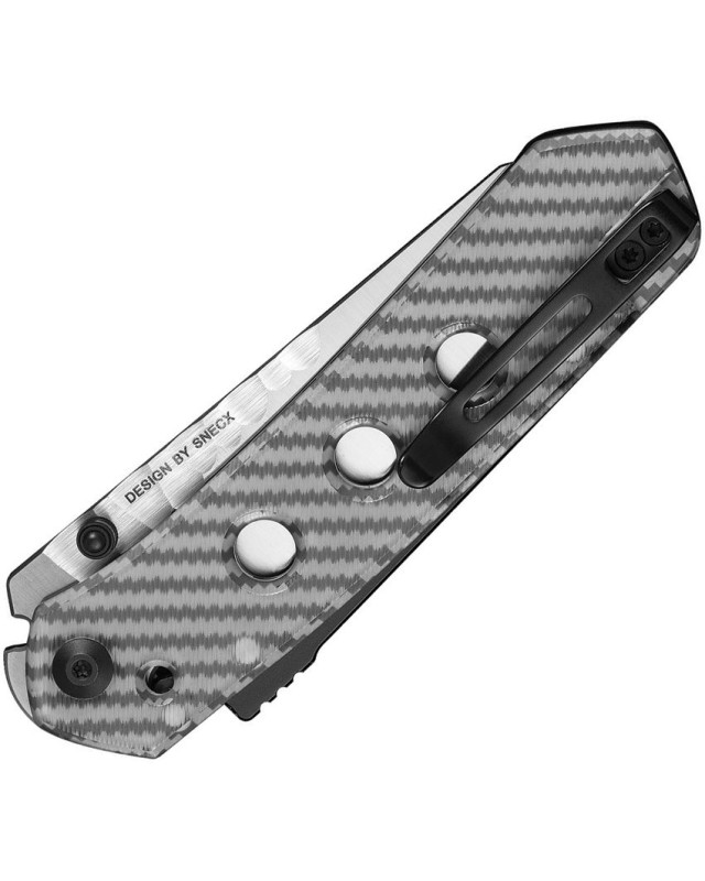 CIVIVI Vision Rock Grind Pattern Lama FG Superlock con finitura satinata in acciaio inossidabile Nitro-V, impugnatura in Lexan