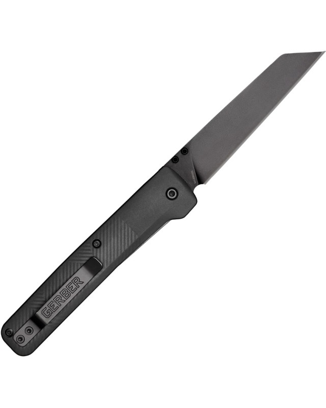 Gerber Tanto Pledge Linerlock-Klappmesser, schwarz, 7Cr17Mov-Stahl, Grifffarbe: Flechtengrün