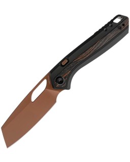 Vosteed KROC Copper Dune S35VN Sheepfoot Blade black aluminium handle with G10 inlay linerlock button