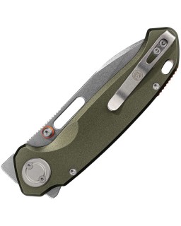 Vosteed Zander Stonewash S35VN lama in acciaio, manico in alluminio verde, chiusura Vanchor