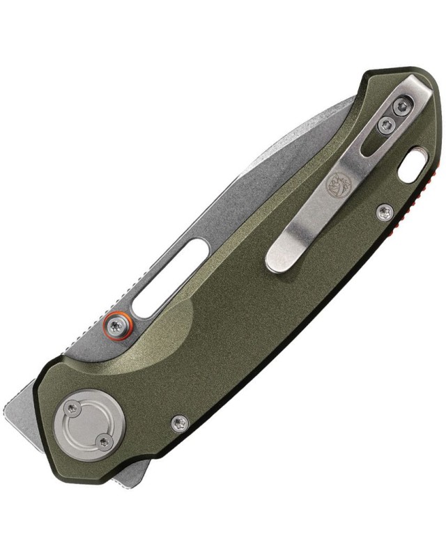 Vosteed Zander Stonewash S35VN Steel Blade Green Aluminium Handle Vanchor Lock