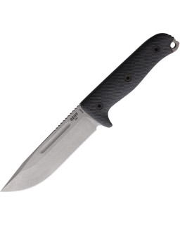 REIFF Vicon Coltello a lama fissa, finitura stonewash, acciaio MagnaCut, manico in Micarta nero, fodero in Kydex nero