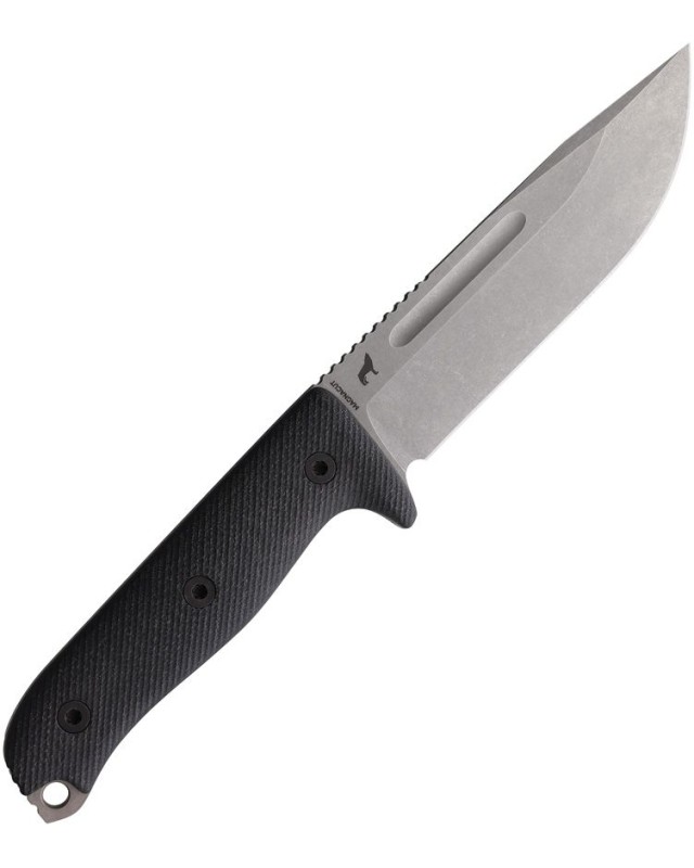 REIFF Vicon Coltello a lama fissa, finitura stonewash, acciaio MagnaCut, manico in Micarta nero, fodero in Kydex nero