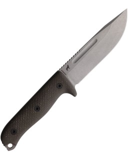 REIFF Vicon Fixed Blade Knife stonewash MagnaCut steel Green canva Micarta handle black kydex sheath