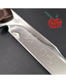 BUCK Knives 2004 819 Signature Series Limited Edition 0077/1000, hochglanzpolierter S30V-Edelstahl, Griff aus Walnussholz