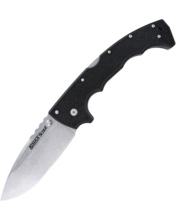 Cold Steel 5-Max Scout, Klinge aus AUS-10A-Edelstahl mit Stonewash-Oberfläche, schwarzer GFN-Griff, Tri-Ad-Verriegelung