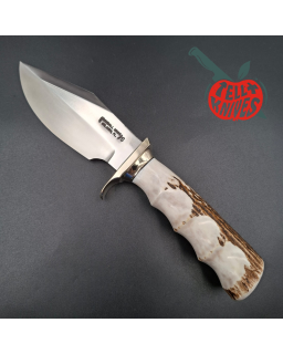 Randall Made Knives Model 19-5 Bushmaster: forged stainless steel, four-finger grip, stag handle, nickel-silver guard
