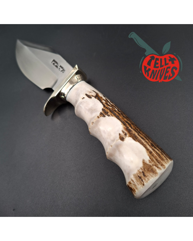 Randall Made Knives Modell 19-5 Bushmaster, geschmiedeter Edelstahl, Vier-Finger-Griff aus Hirschhorn, Neusilber-Parier