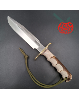 Randall Made Knives Modell 1-7: Klinge aus geschmiedetem Kohlenstoffstahl, Messingparier, Vier-Finger-Griff aus Hirschhorn