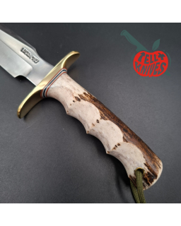 Randall Made Knives Model 1-7 forged carbon steel blade Brass guard Four fingers grip stag handle
