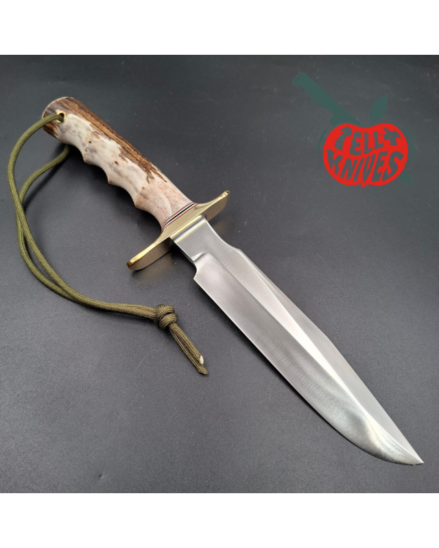 Randall Made Knives Model 1-7 forged carbon steel blade Brass guard Four fingers grip stag handle