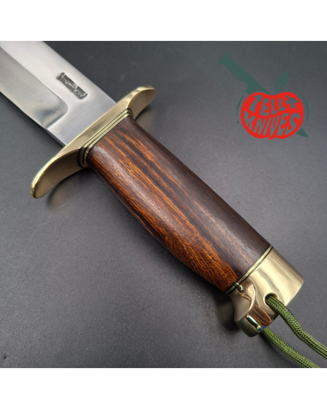 Randall Made Knives Model 12-9 Sportsman Bowie forged carbon steel Ironwood handle Brass guard and pommel