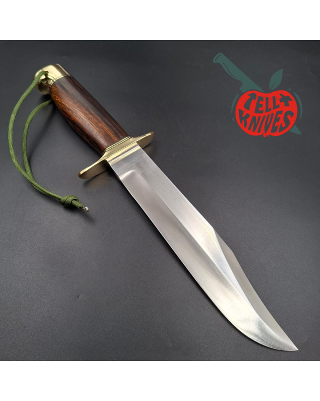 Randall Made Knives Model 12-9 Sportsman Bowie forged carbon steel Ironwood handle Brass guard and pommel