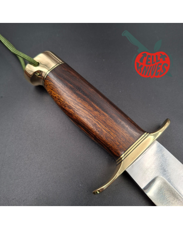 Randall Made Knives Model 12-9 Sportsman Bowie forged carbon steel Ironwood handle Brass guard and pommel