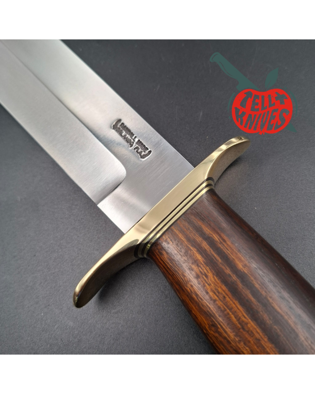 Randall Made Knives Model 12-9 Sportsman Bowie forged carbon steel Ironwood handle Brass guard and pommel