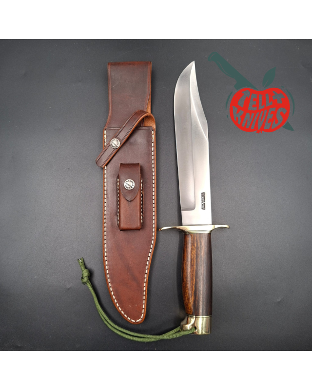Randall Made Knives Model 12-9 Sportsman Bowie forged carbon steel Ironwood handle Brass guard and pommel