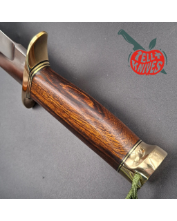 Randall Made Knives Model 12-6 Sportsman Bowie forged carbon steel Ironwood handle Brass guard and pommel