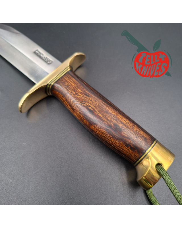 Randall Made Knives Model 12-6 Sportsman Bowie forged carbon steel Ironwood handle Brass guard and pommel