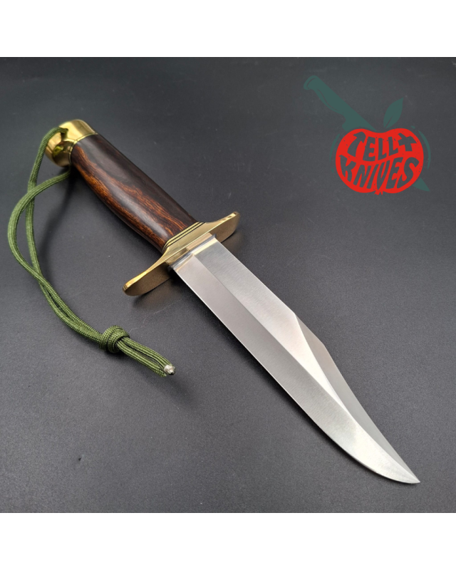 Randall Made Knives Model 12-6 Sportsman Bowie forged carbon steel Ironwood handle Brass guard and pommel