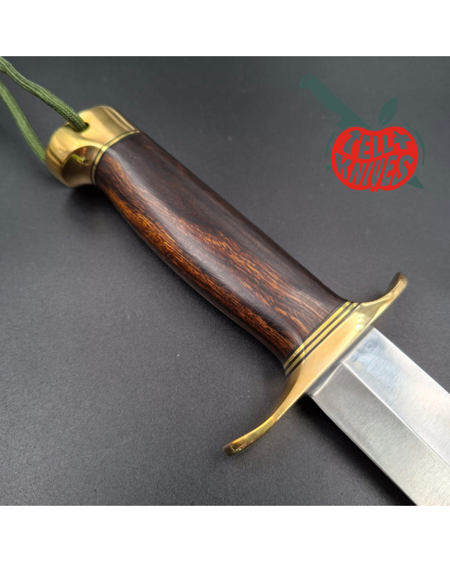 Randall Made Knives Model 12-6 Sportsman Bowie forged carbon steel Ironwood handle Brass guard and pommel