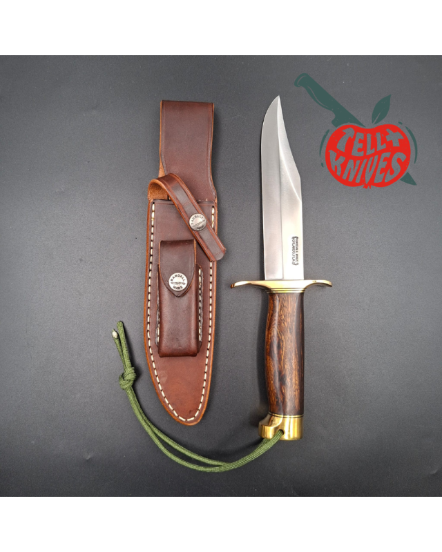 Randall Made Knives Model 12-6 Sportsman Bowie forged carbon steel Ironwood handle Brass guard and pommel